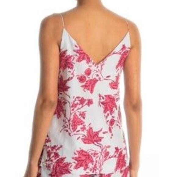 NWOT Club Monaco Floral Soft Printed Silk Cotton Blend Cami Gray Mix - Picture 2 of 8